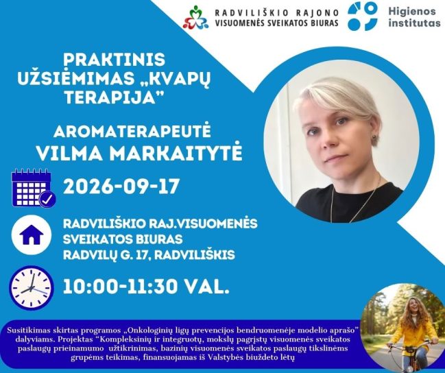 Kvapų terapija @ Radviliškio rajono visuomenės sveikatos biuras