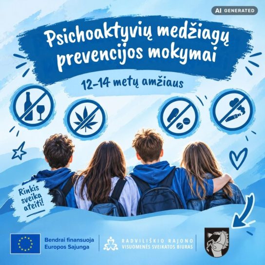 Psichoaktyvių medžiagų prevencijos mokymai 12-14 m. amžiaus moksleiviams @ Radviliškio Vinco Kudirkos progimnazija