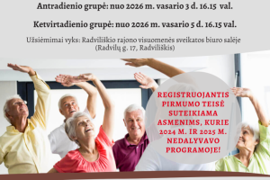 Kvietimas dalyvauti 65+ programoje